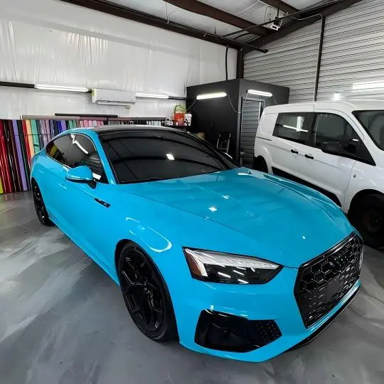 Ravoony Plus PET Glossy Miami Blue Vinyl Wrap review 2
