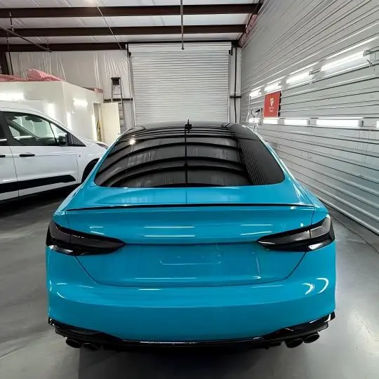 Ravoony Plus PET Glossy Miami Blue Vinyl Wrap review 3