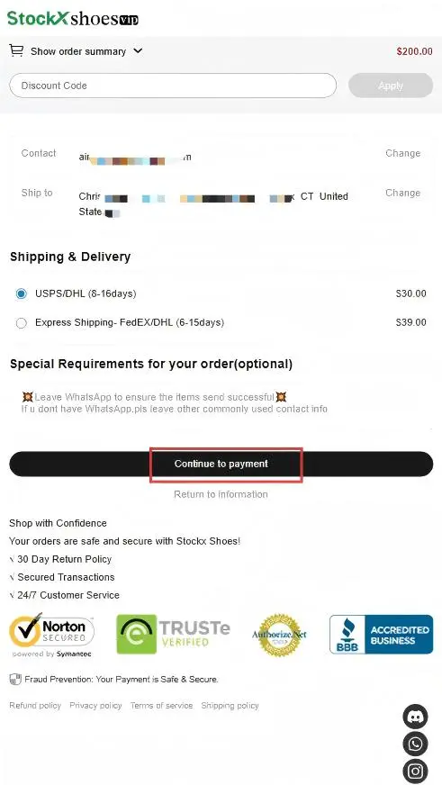 Choose Shipping Method
