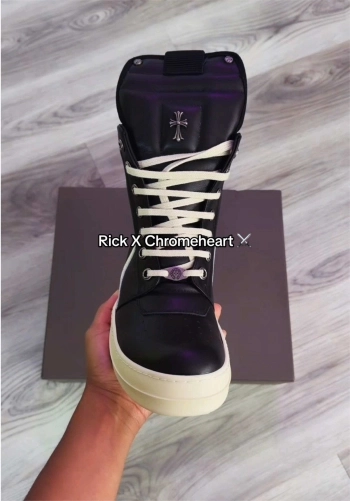 high-top luxury leather sneakers with signature silver cross hardware.