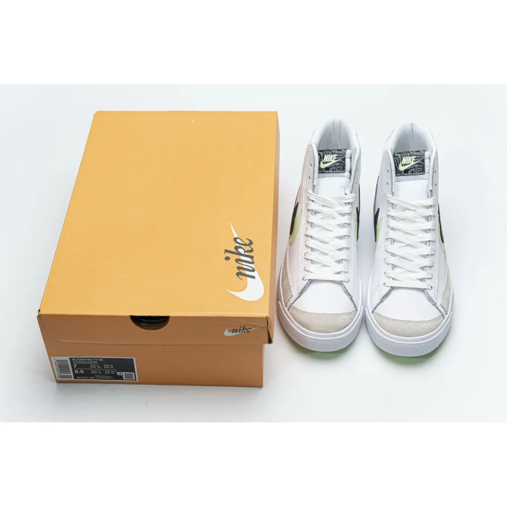  Pkgod  Nike Blazer Mid 77 SE GS Double Swoosh White Vapor Green