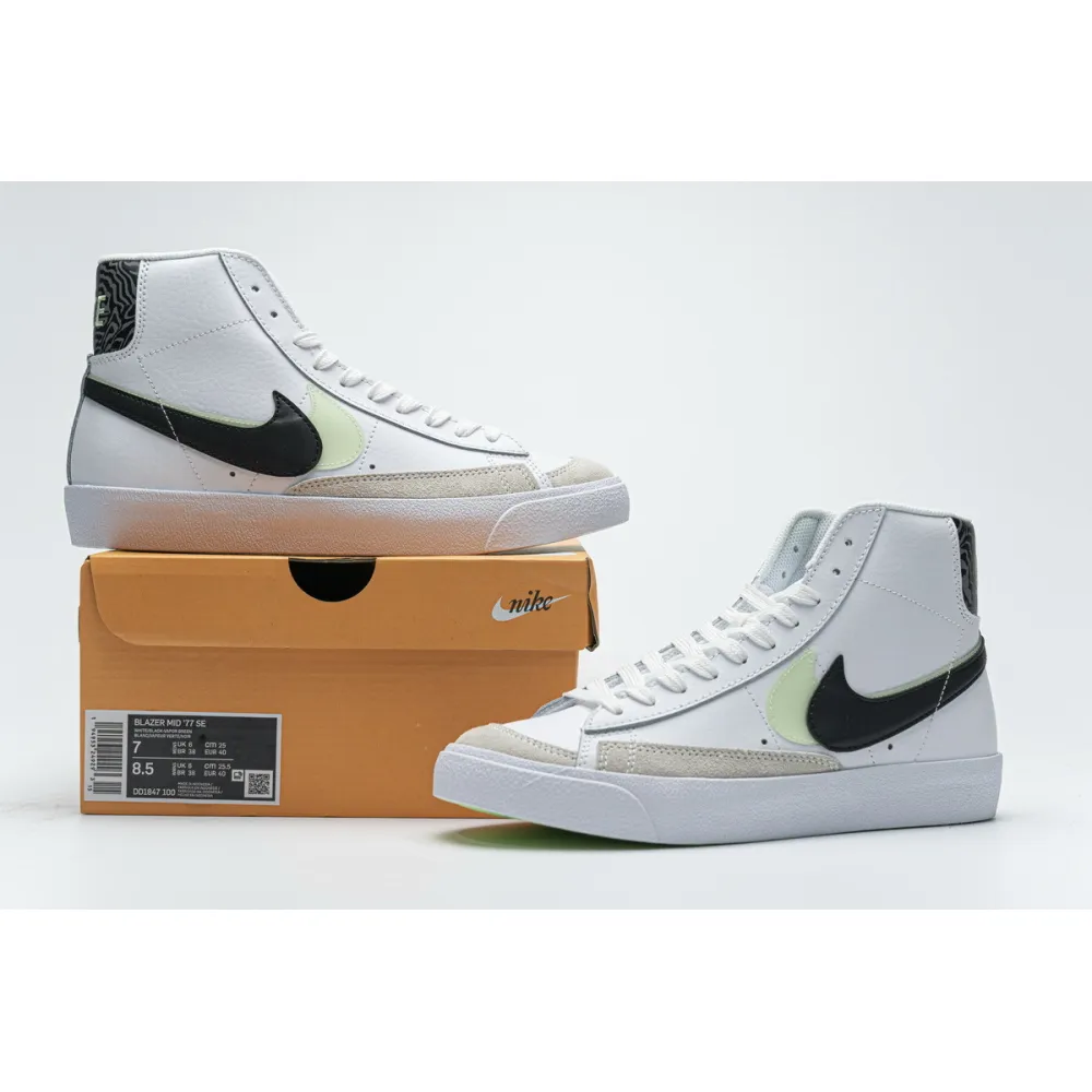  Pkgod  Nike Blazer Mid 77 SE GS Double Swoosh White Vapor Green