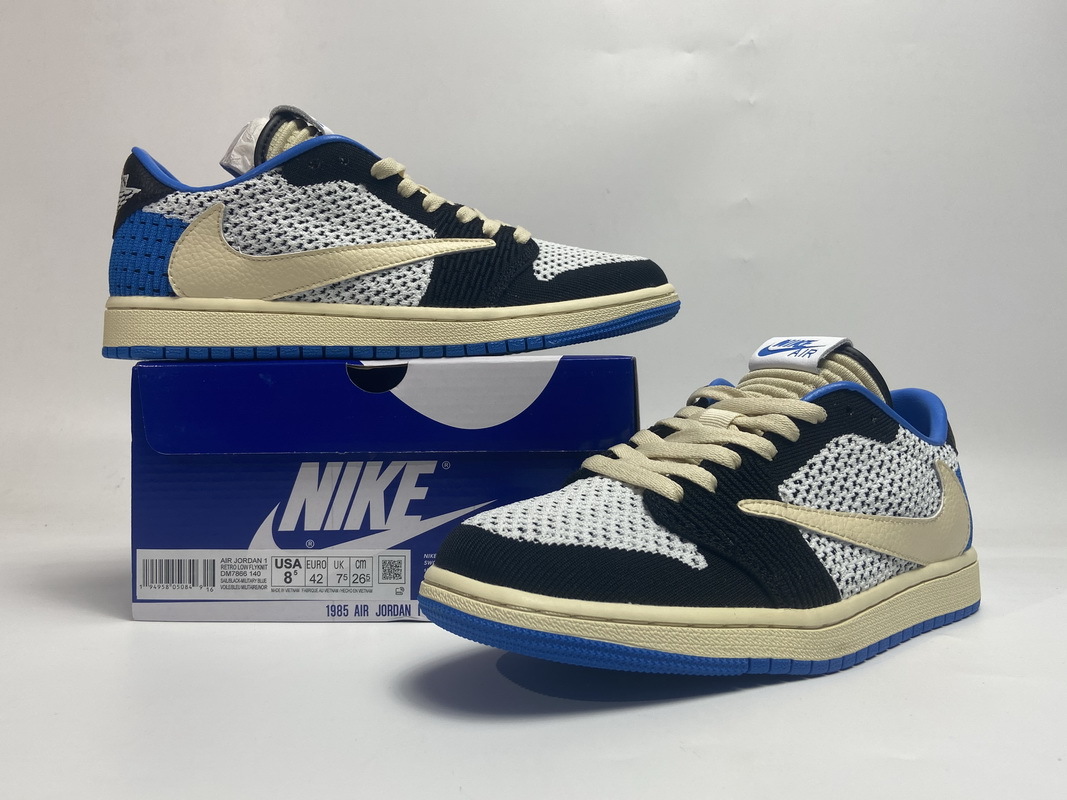  Pkgod Air Jordan 1 Low Flyknit Fragment Design xTravis Scott