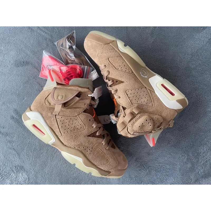  Pkgod Air Jordan 6 Retro Travis Scott British Khaki