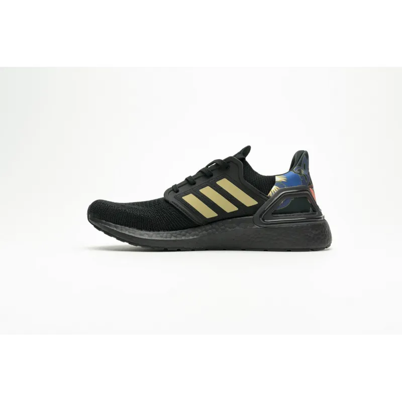 Pkgod  adidas Ultra BOOST 20 CONSORTIUM Black Metallic Gold Real Boost