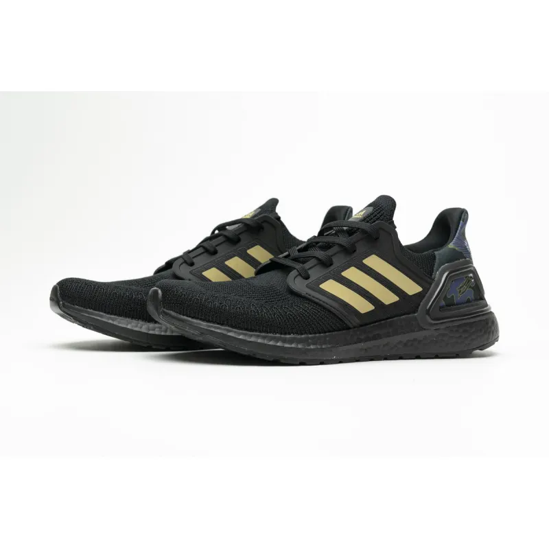 Pkgod  adidas Ultra BOOST 20 CONSORTIUM Black Metallic Gold Real Boost