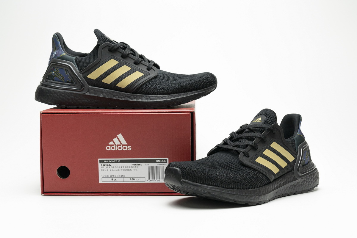      adidas Ultra BOOST 20 CONSORTIUM Black Metallic Gold Real Boost
