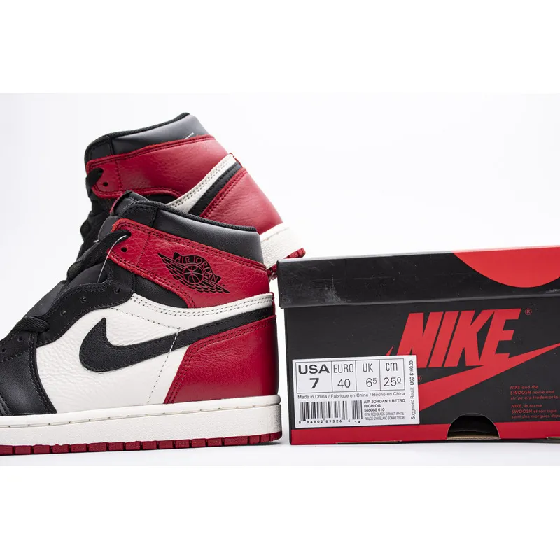 Pkgod  Air Jordan 1 High  Bred Toe