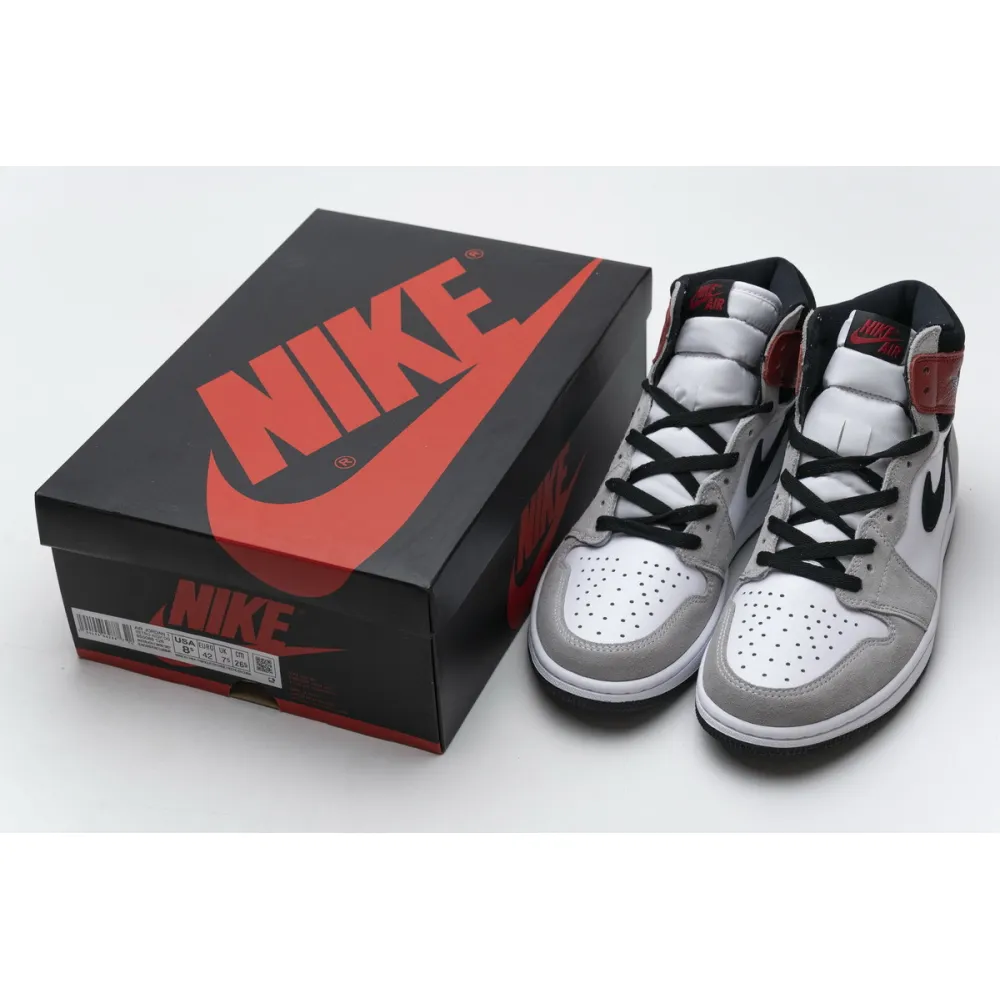 Pkgod  Air Jordan 1 High Smoke Grey Red