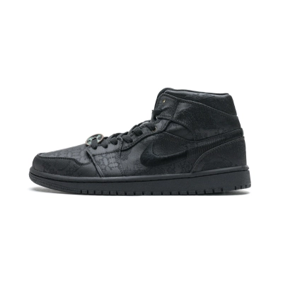 Pkgod  Air Jordan 1 Mid Edison Chen Fearless Black 01