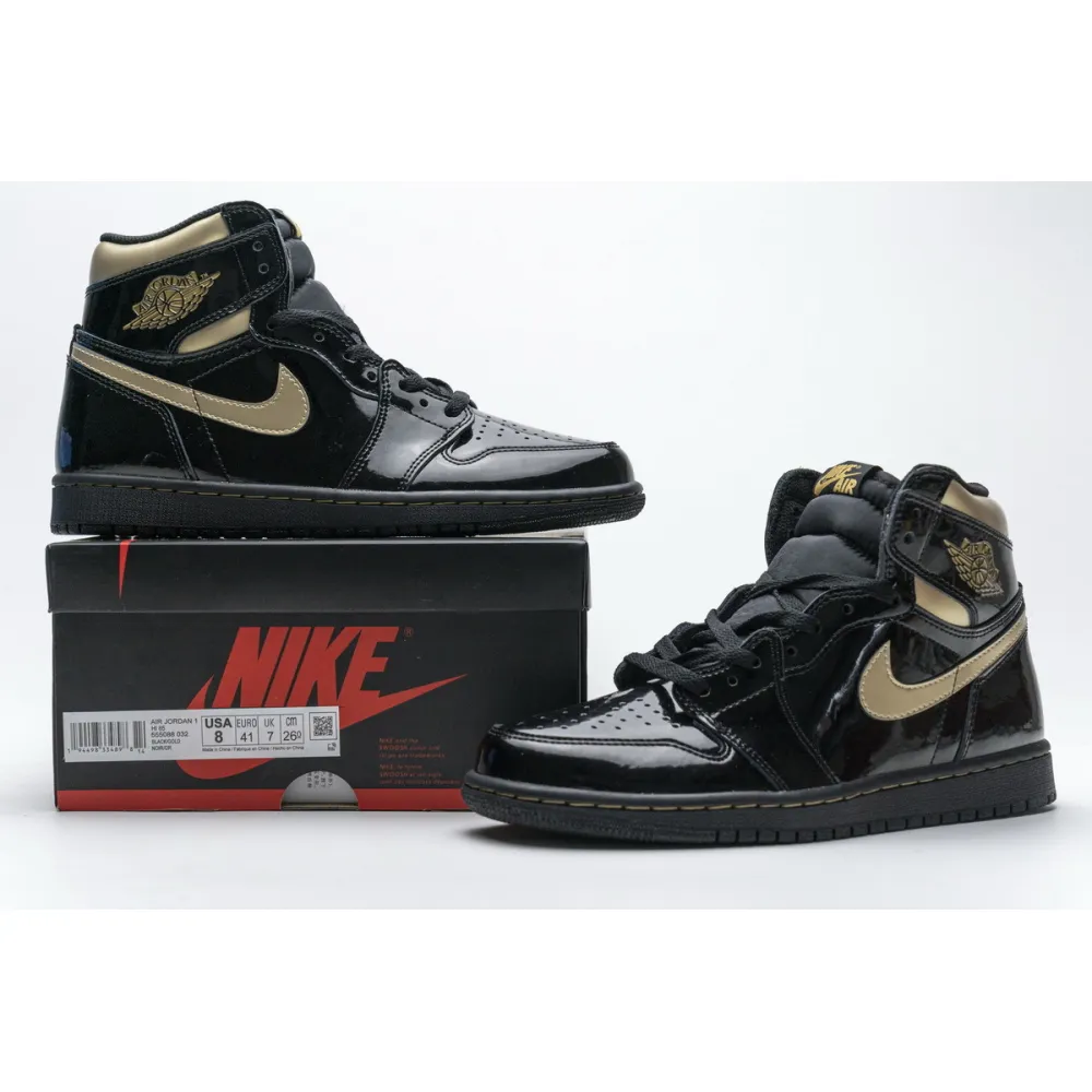 Pkgod  Air Jordan 1 Retro High Black Metallic Gold