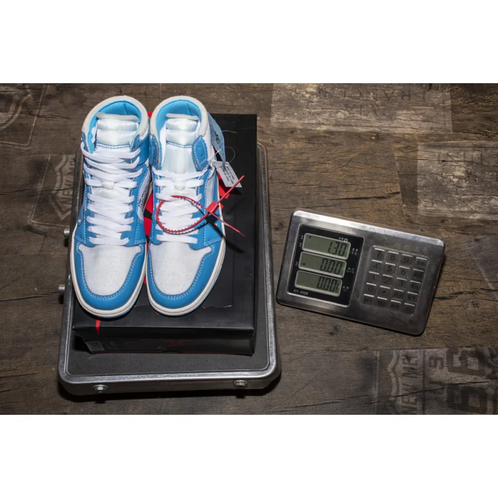 Pkgod  Air Jordan 1 Retro High Off-White University Blue  