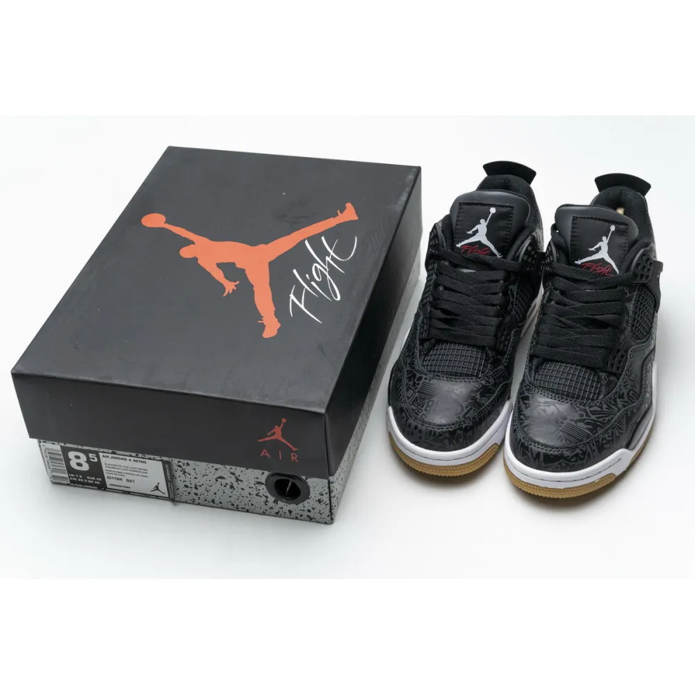 Pkgod  Air Jordan 4 Retro Black Laser