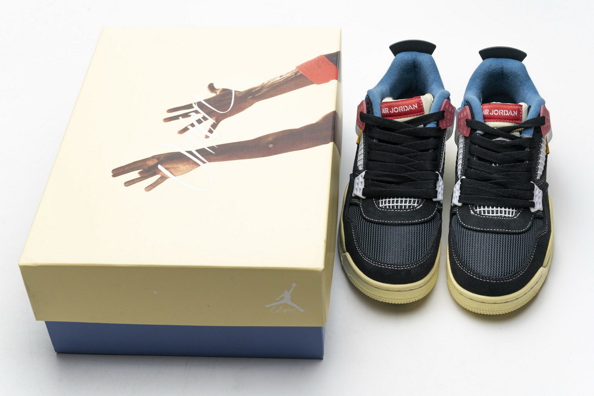  Pkgod  Air Jordan 4 Retro Union Off Noir Black  