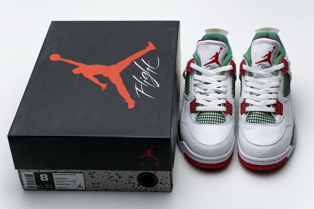 Pkgod  Air Jordan 4 Retro White Green Red