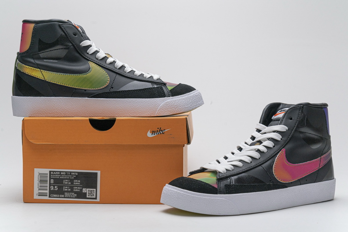 Pkgod  Nike Blazer Mid '77 Vintage Black Bright Cactus