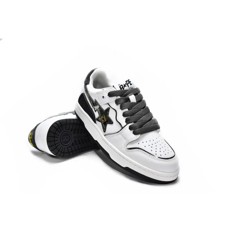 Pkgod A Bathing Ape Bape SK8 Sta White Silver