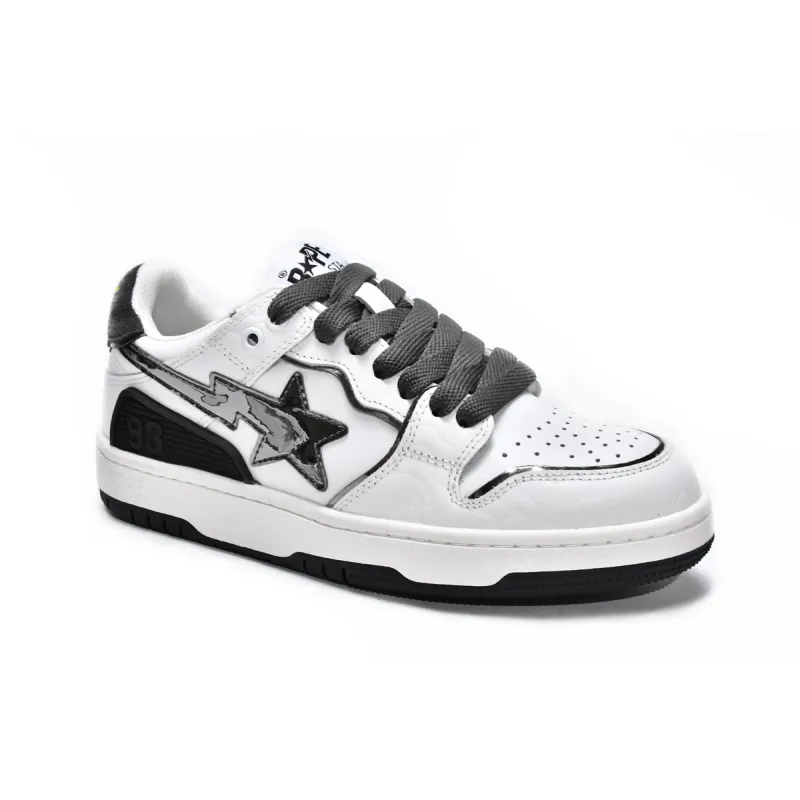 Pkgod A Bathing Ape Bape SK8 Sta White Silver