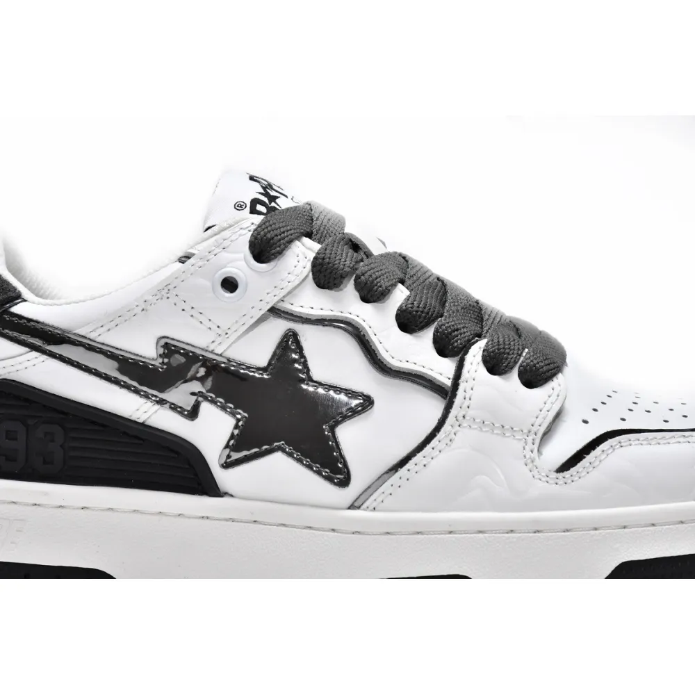 Pkgod A Bathing Ape Bape SK8 Sta White Silver