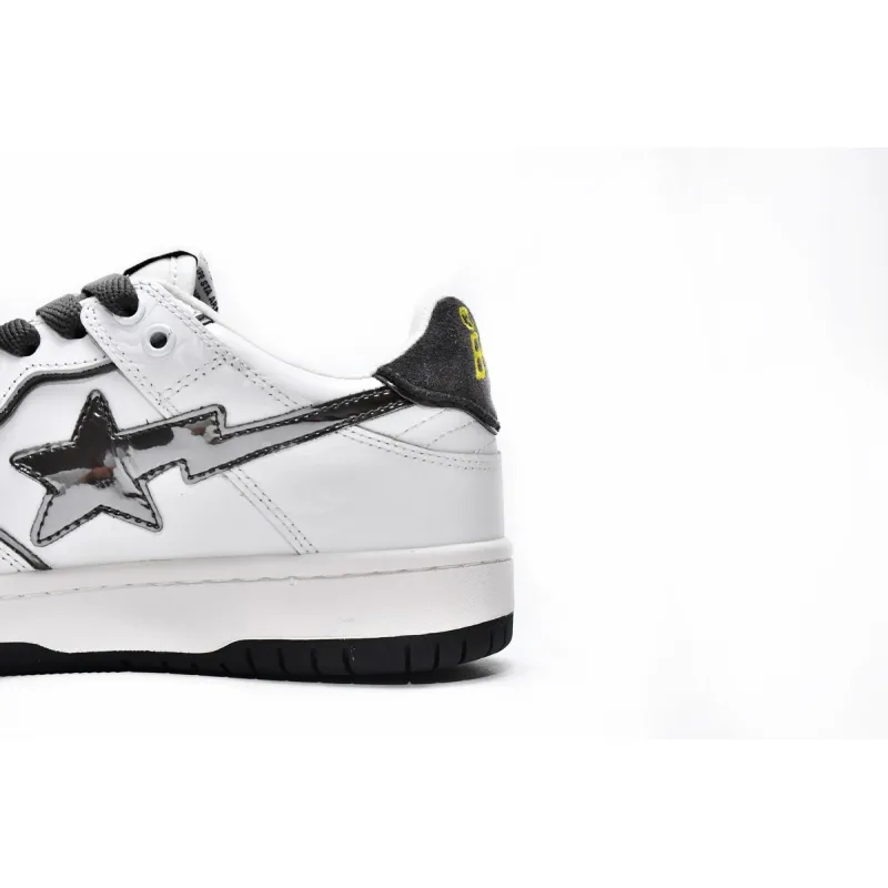 Pkgod A Bathing Ape Bape SK8 Sta White Silver