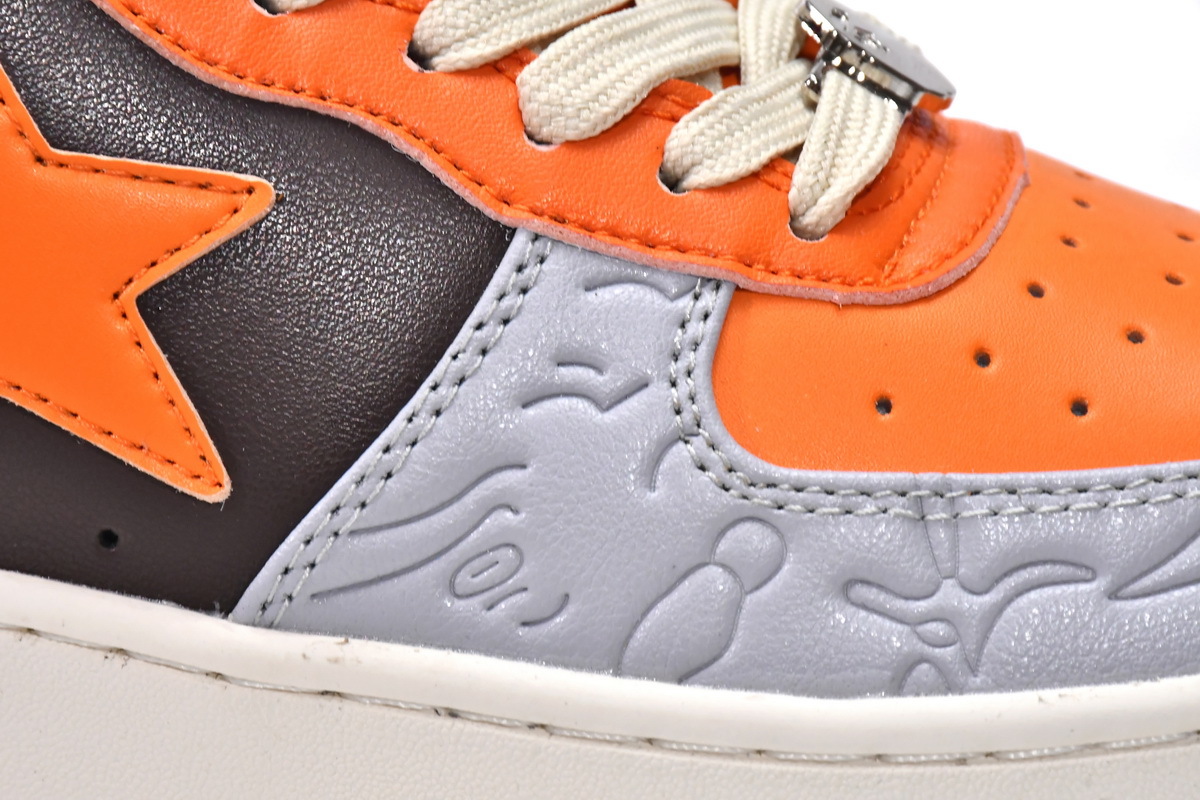 Pkgod A Bathing Ape Bape Sta Low Grey Orange