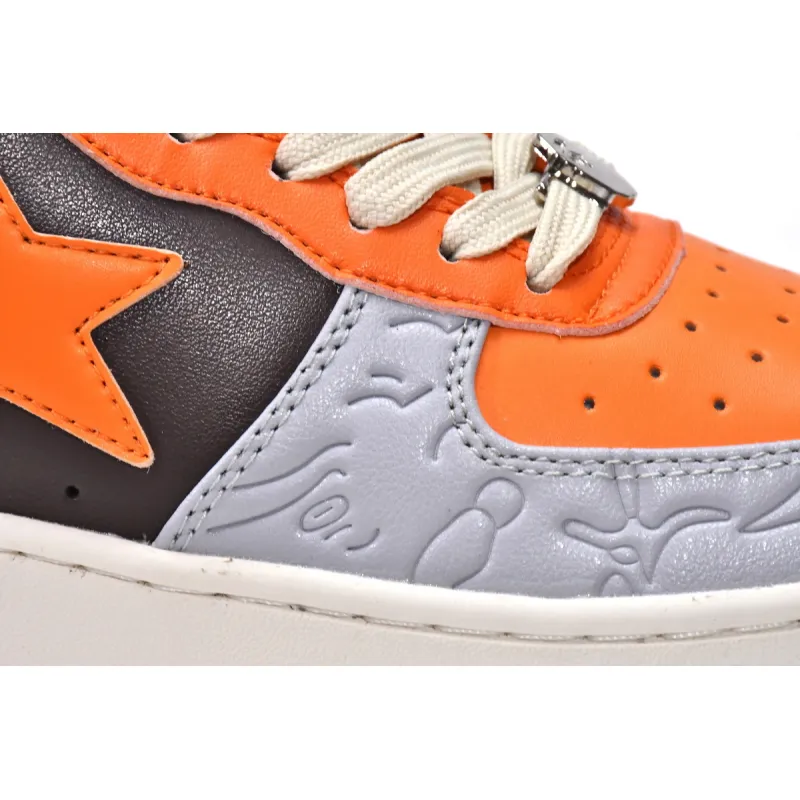 Pkgod A Bathing Ape Bape Sta Low Grey Orange