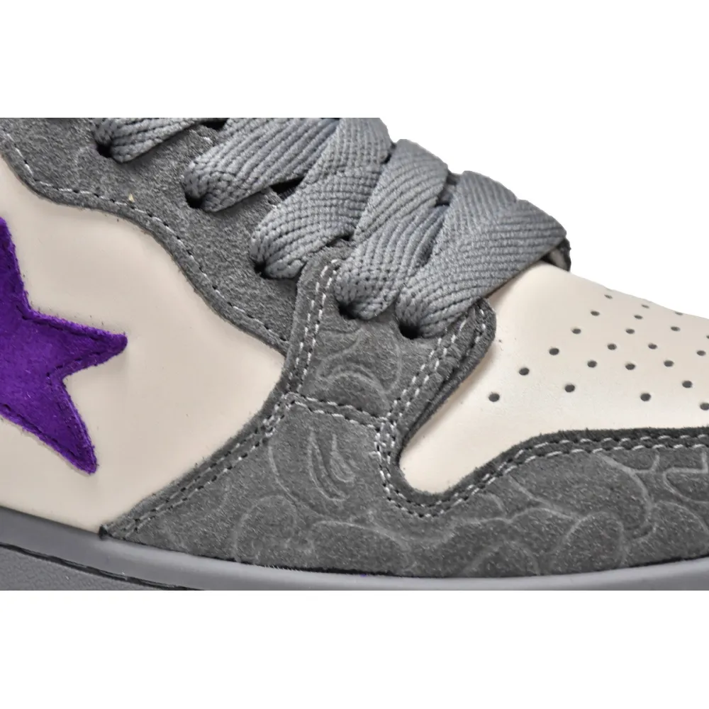 Pkgod A Bathing Ape Court Sta Mist Grey Royal Purple