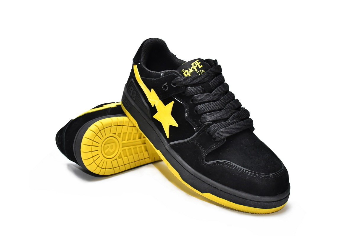     A Bathing Ape Sk8 Sta Black Electric Yellow