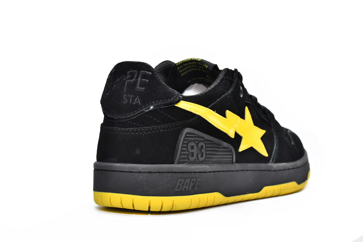     A Bathing Ape Sk8 Sta Black Electric Yellow