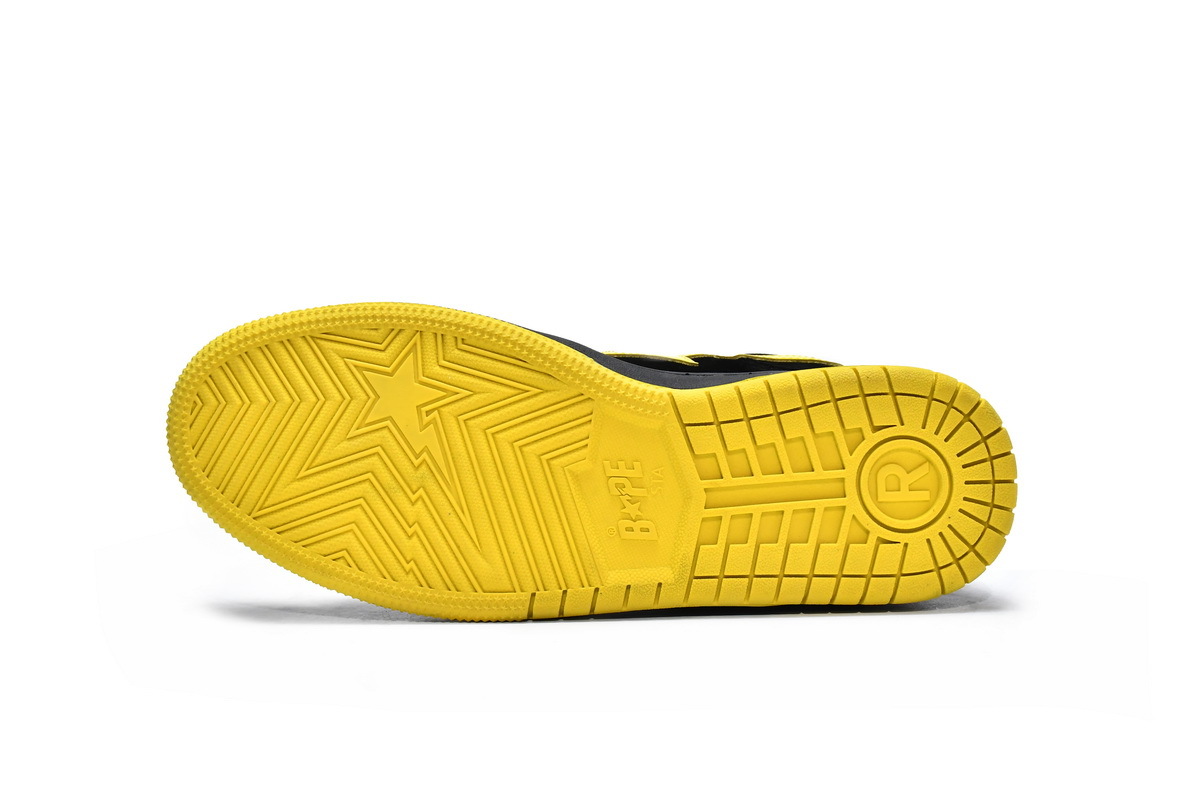     A Bathing Ape Sk8 Sta Black Electric Yellow