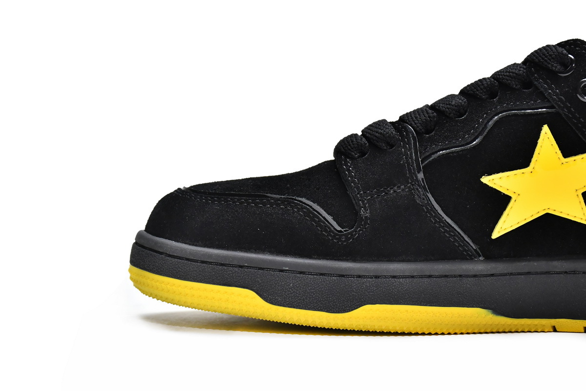     A Bathing Ape Sk8 Sta Black Electric Yellow