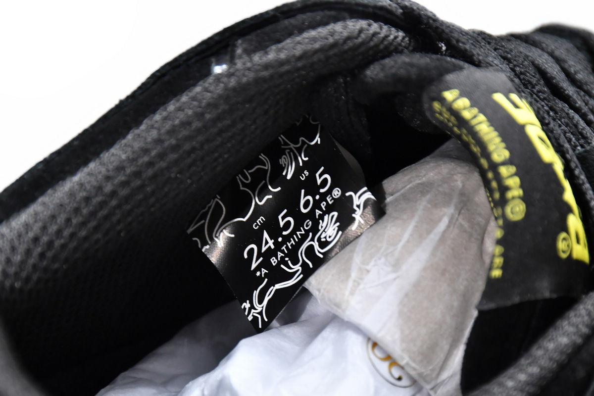     A Bathing Ape Sk8 Sta Black Electric Yellow