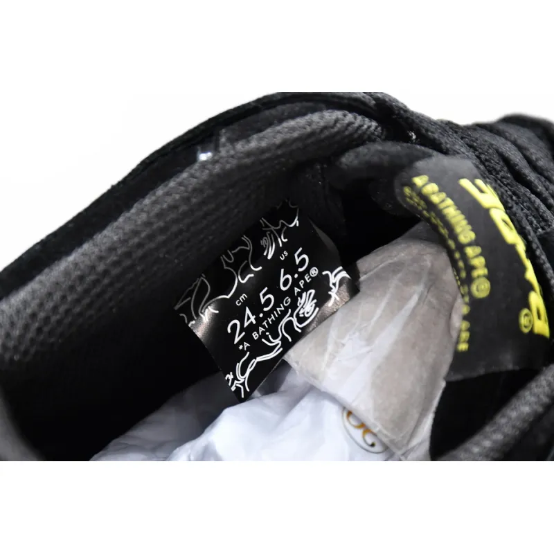 Pkgod A Bathing Ape Sk8 Sta Black Electric Yellow