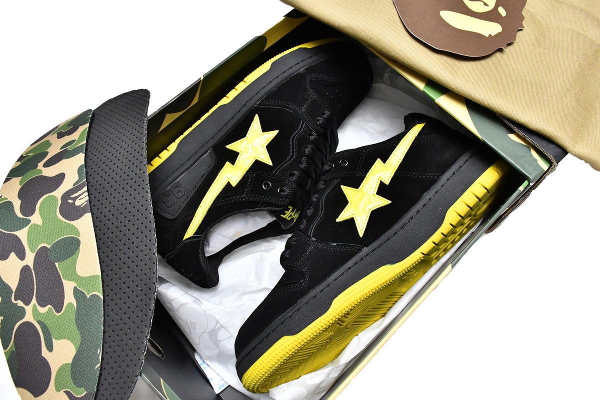     A Bathing Ape Sk8 Sta Black Electric Yellow