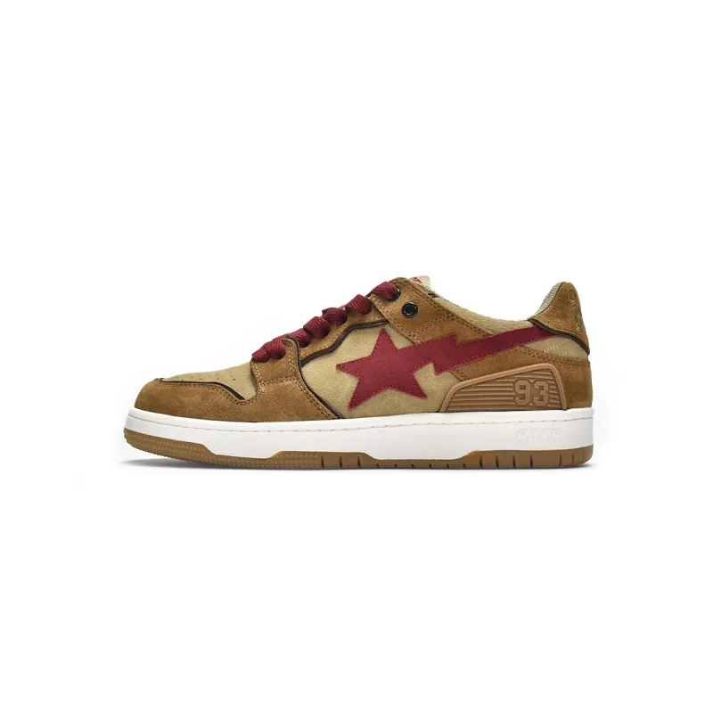 Pkgod A Bathing Ape Sk8 Sta Wheat Red