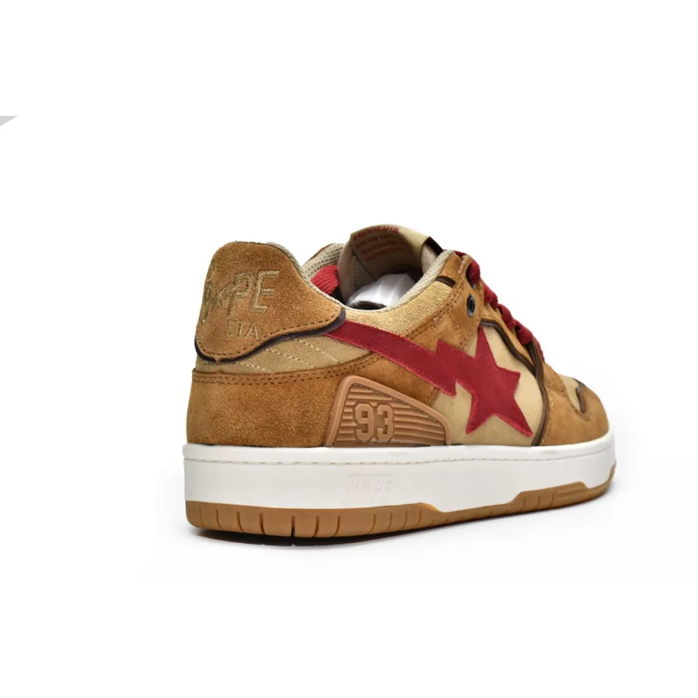 Pkgod A Bathing Ape Sk8 Sta Wheat Red