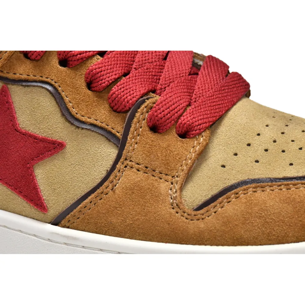 Pkgod A Bathing Ape Sk8 Sta Wheat Red