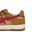 Pkgod A Bathing Ape Sk8 Sta Wheat Red