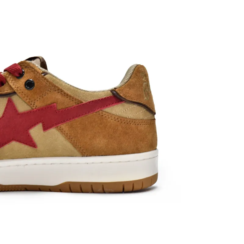 Pkgod A Bathing Ape Sk8 Sta Wheat Red