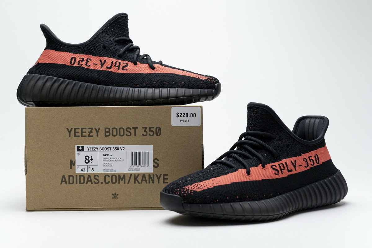 Pkgod Adidas Yeezy Boost 350 V2 Core Black Red