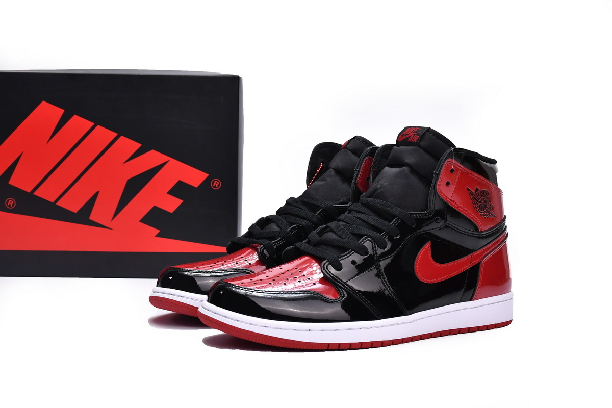    Pkgod Air Jordan 1 High OG Bred Patent