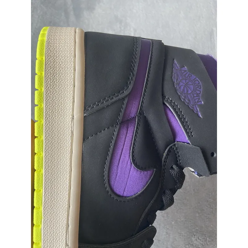 Pkgod Air Jordan 1 High Zoom Air CMFT Black Court Purple Lemon Venom (W)