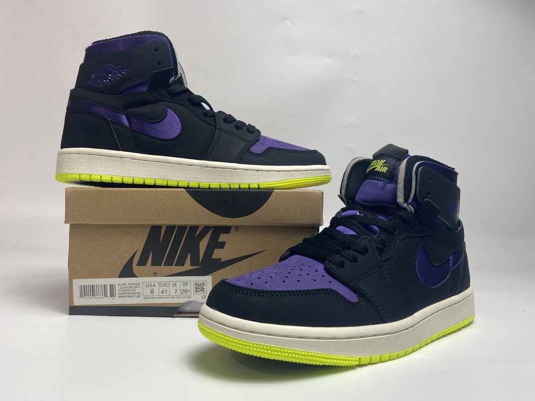     Air Jordan 1 High Zoom Air CMFT Black Court Purple Lemon Venom (W)