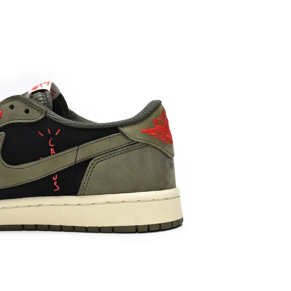 Pkgod Air Jordan 1 Low Dark Green x Travis Scott