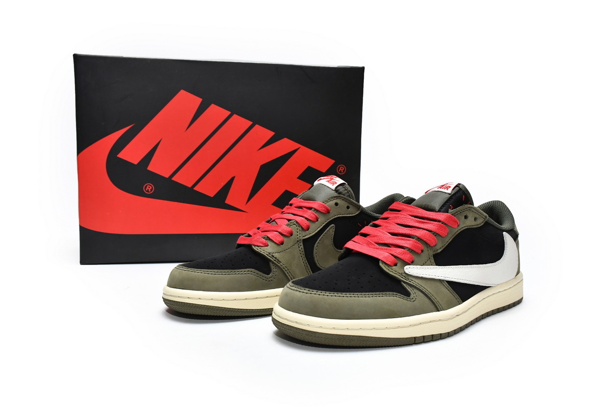 Pkgod Air Jordan 1 Low Dark Green x Travis Scott