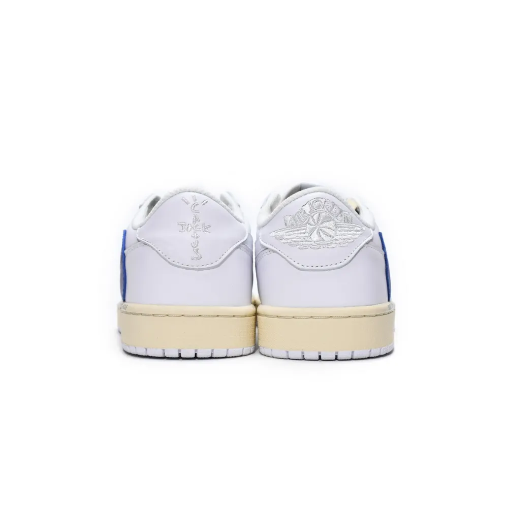 Pkgod Air Jordan 1 Low White Blue x Travis Scott