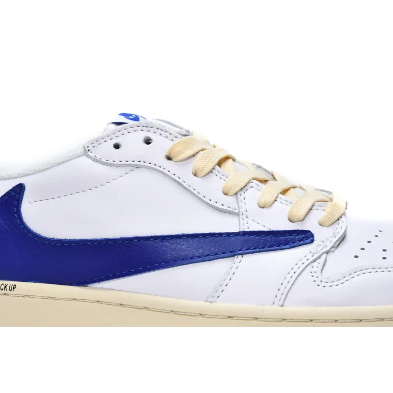 Pkgod Air Jordan 1 Low White Blue x Travis Scott