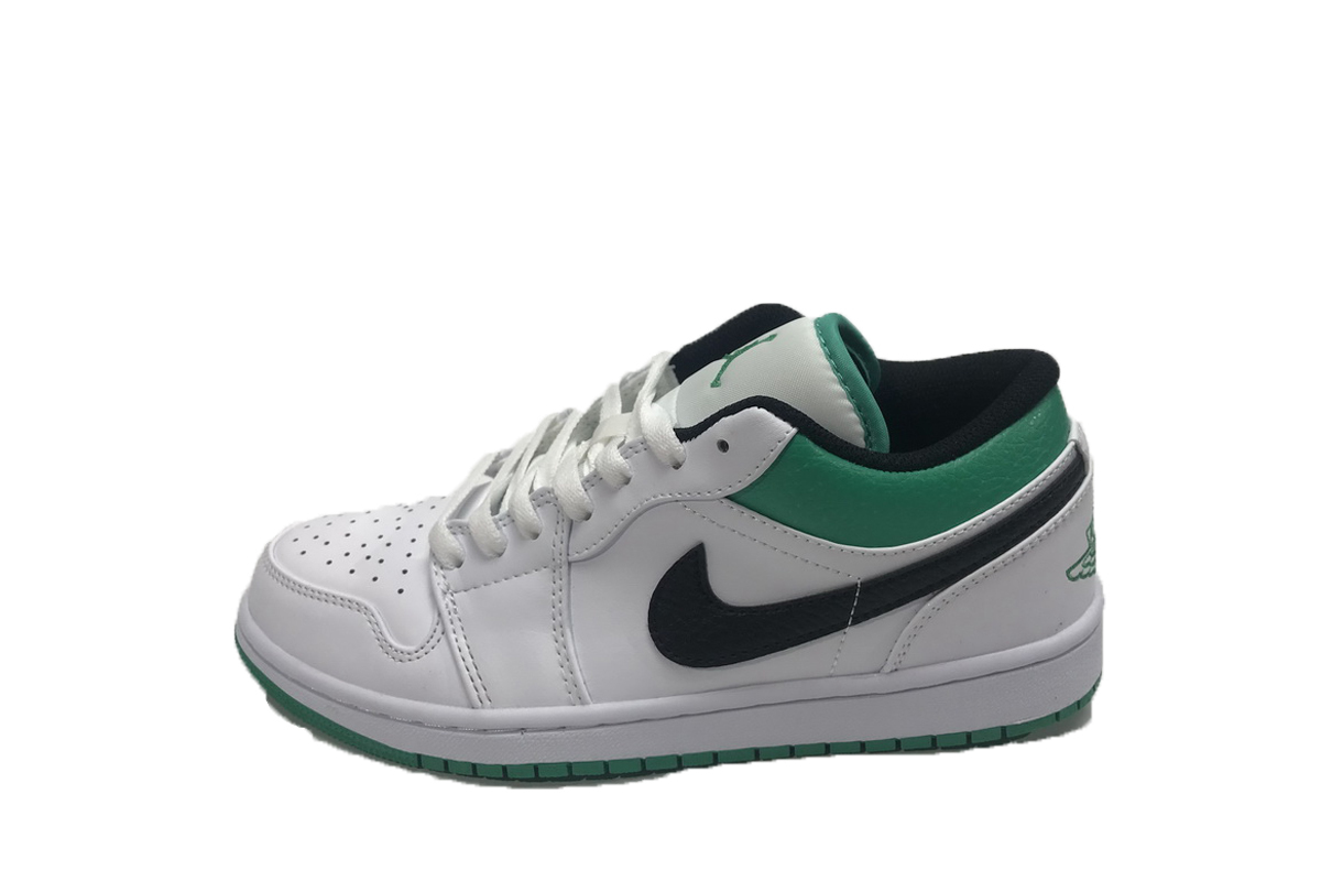Pkgod Air Jordan 1 Low White Lucky Green Black​