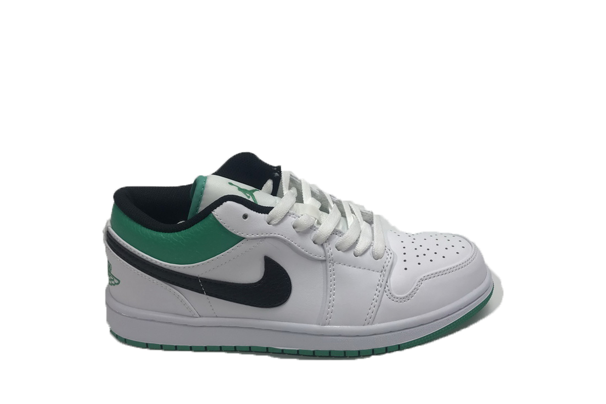 Pkgod Air Jordan 1 Low White Lucky Green Black​