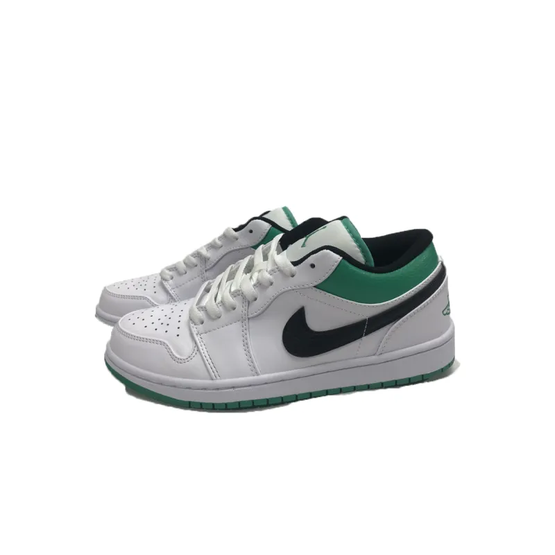 Pkgod Air Jordan 1 Low White Lucky Green Black​